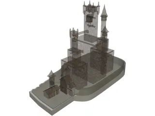 Gothic Castle 3D Model