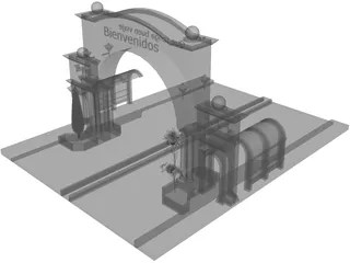 Welcome Arch Town Entry 3D Model