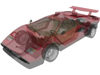 Lamborghini Countach LP500 3D Model