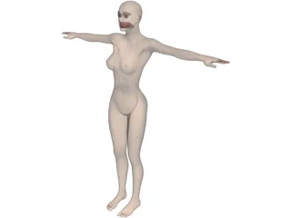 Girl Teen Nude 3D Model