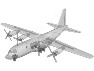 Lockheed C130 Cargo Plane 3D Model