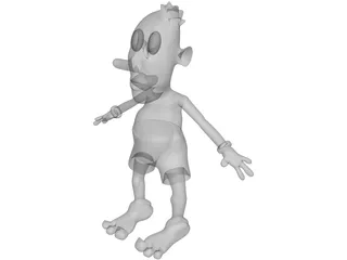 Alien Style Cartoonish Character 3D Model