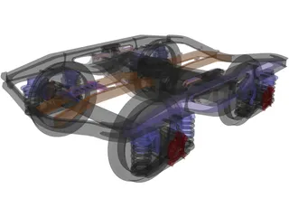 2 Axle Wheel Set 3D Model