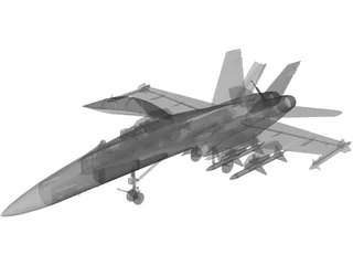 F-18D with Landing Gear 3D Model