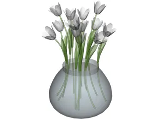 Flower White 3D Model