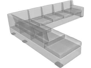 Round Exterior Sofa 3D Model