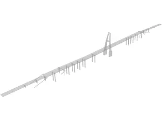 Cable Stayed Bridge 3D Model