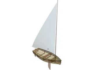 Wooden Sailboat 3D Model