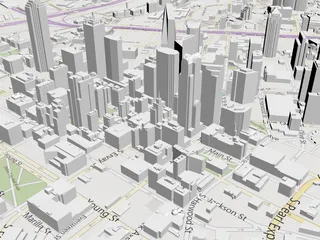 Dallas City Map 3D Model