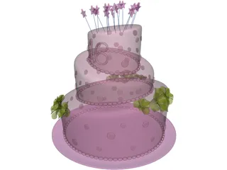 Cake Sweet 16 3D Model