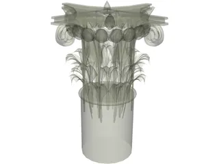 Acanthus and Volute Column 3D Model