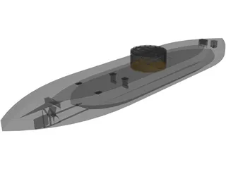 US Ironclad Monitor 3D Model