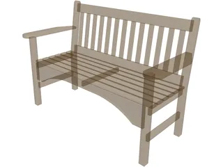 Bench Wooden 3D Model