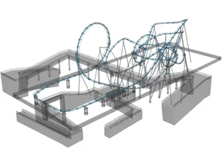 Roller Coaster 3D Model