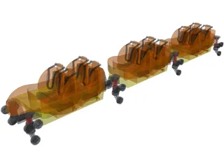 Roller Coaster Train 3D Model