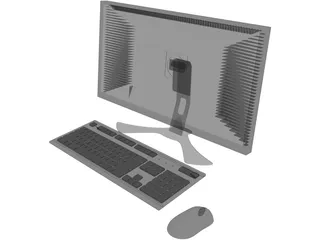 Monitor, Keyboard and Mouse 3D Model