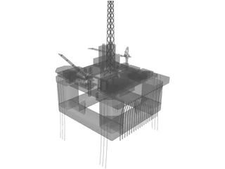 Oil Platform Troll C 3D Model