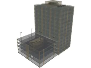 Building Mid-Rise and Parking 3D Model