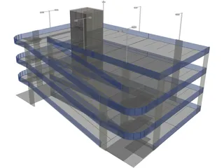 Garage Parking Four Level 3D Model