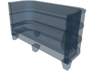 Couch Art Deco Styled 3D Model