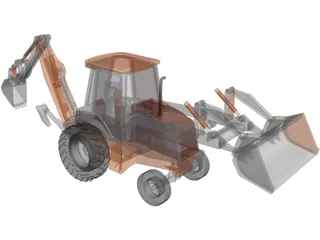 Loader Backhoe 3D Model