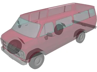 Dodge B350 Maxiwagon (1989) 3D Model