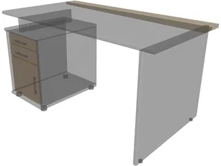 Black Desk 3D Model