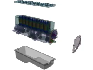 Engine Flathead Straight 8 3D Model