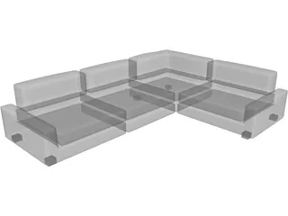 Couch Sectional Modern 3D Model