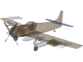 Douglas A-1 Skyraider 3D Model