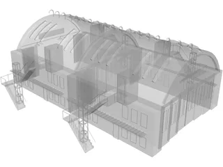 Aircraft Shelter 3D Model