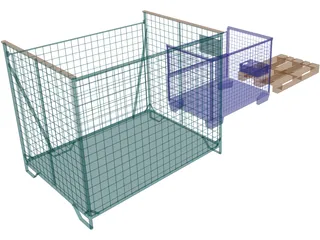 Loads [Lattice Boxes and Europallet] 3D Model