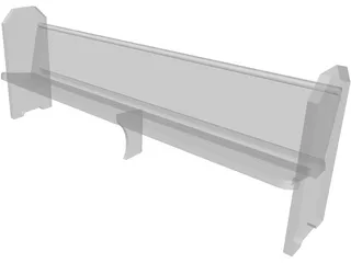 Church Pew Simple 3D Model