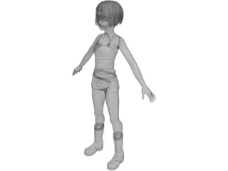Female Character Young 3D Model