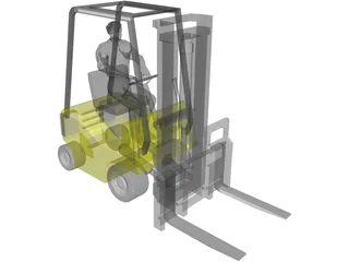 Forklift with Operator 3D Model