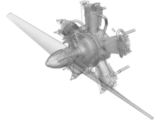 Motor Radial Engine 3D Model