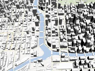 Chicago City Map 3D Model