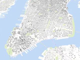 New York City Map Manhattan 3D Model