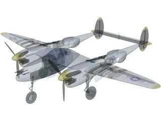 Lockheed P-38 Lightning 3D Model