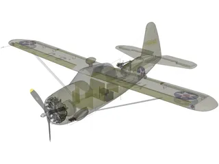 Curtiss O-52 Owl 3D Model