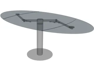 Oval Glass Table 3D Model