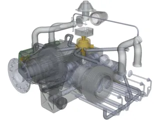 Rotax 912 Aircraft Engine 3D Model