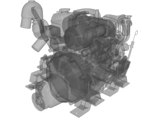 Yanmar 2cyl Engine 3D Model