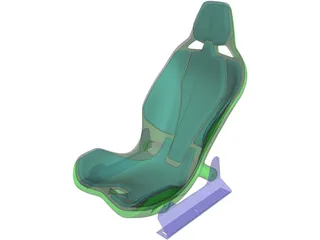 Carbon Fiber Seat with Rails 3D Model