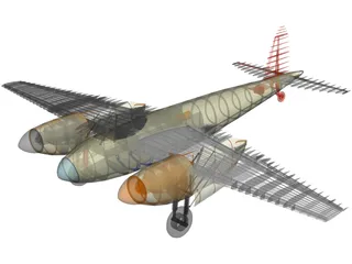 de Havilland Mosquito RC Plane 3D Model