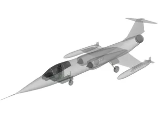 Lockheed F-104 Starfighter Jet Airplane 3D Model