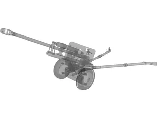 ZiS-3 76mm Divisional Gun M1942 3D Model