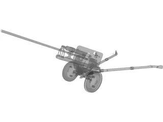 ZiS-2 57mm Anti-Tank Gun M1943 3D Model