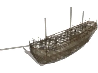 HMS Bounty with Interior 3D Model