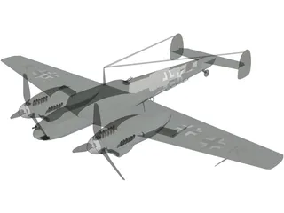 Messerschmitt BF-110 Winter Camo 3D Model